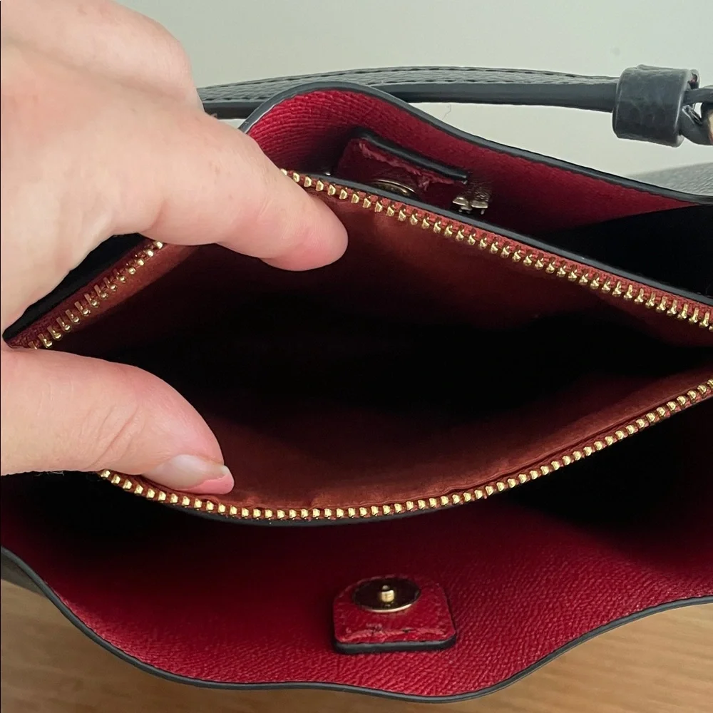 Coach Black Crossbody Bucket Bag with Gold Accents - Picture 6 of 7